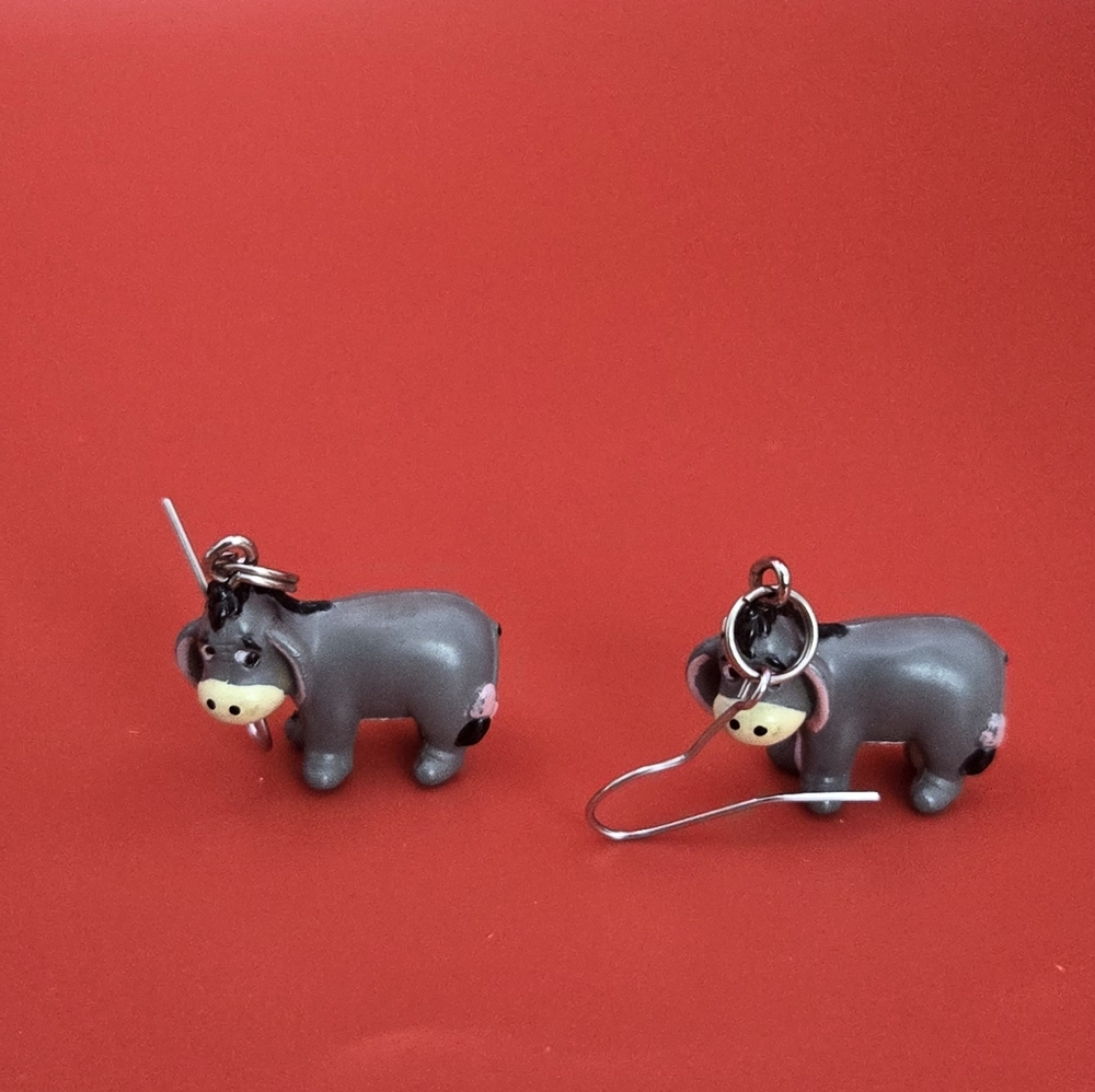 Gray Earrings Winnie The Pooh
